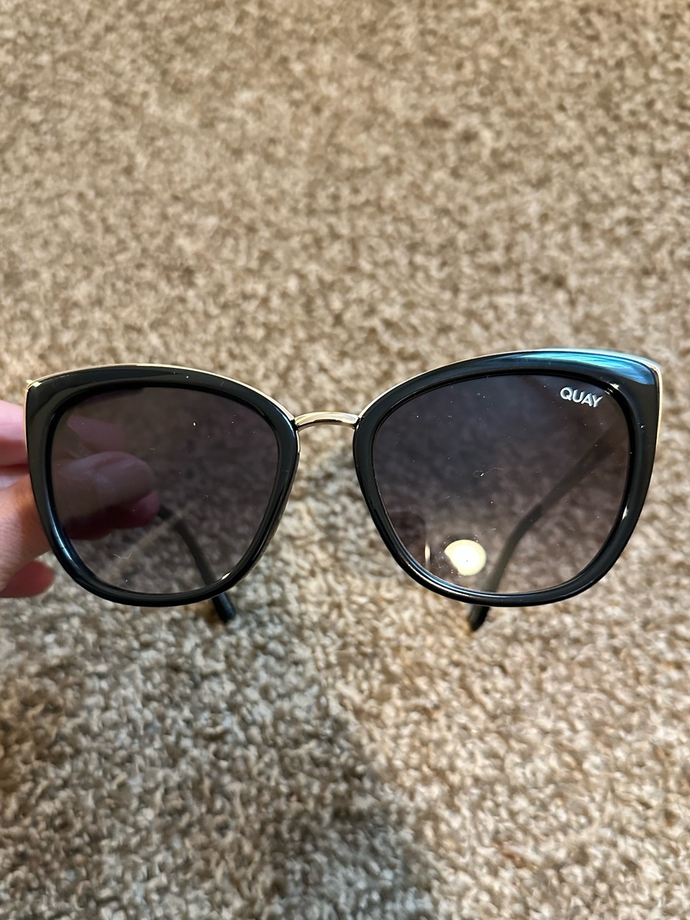 Quay Australia Black Cat Eye Sunglasses - Honey - Women Accessories